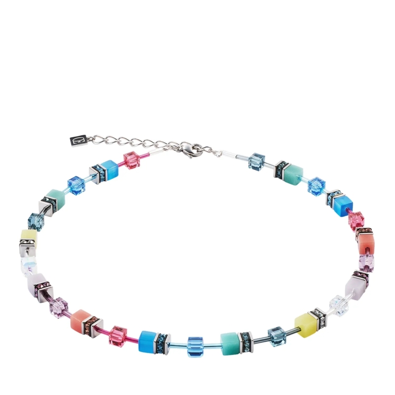 COEUR DE LION Mittellange Halskette GeoCUBE® Iconic Halskette bunt