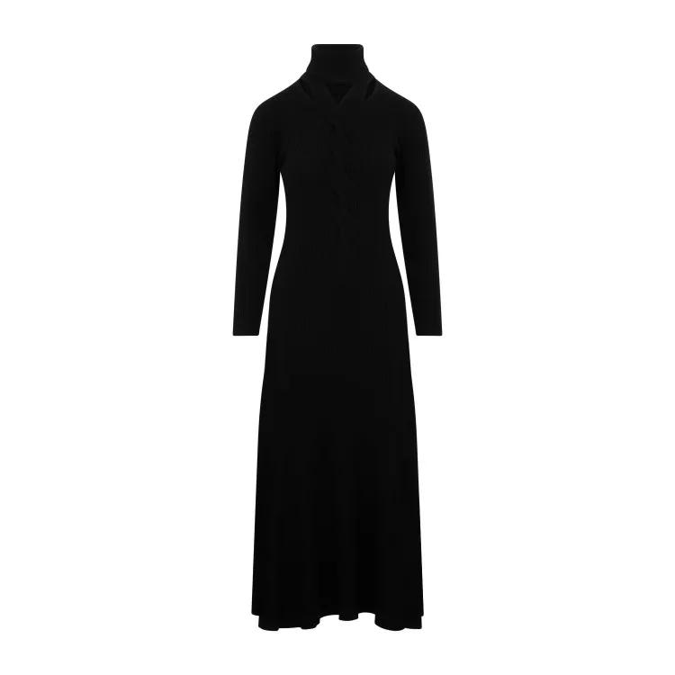 Fabiana Filippi - Black Virgin Wool Long Dress - Größe 38 - black