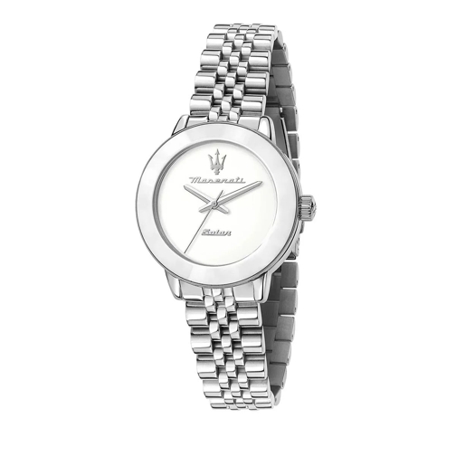 Maserati Watch Successo Solar 32mm 3H White and Silver Solar Uhr