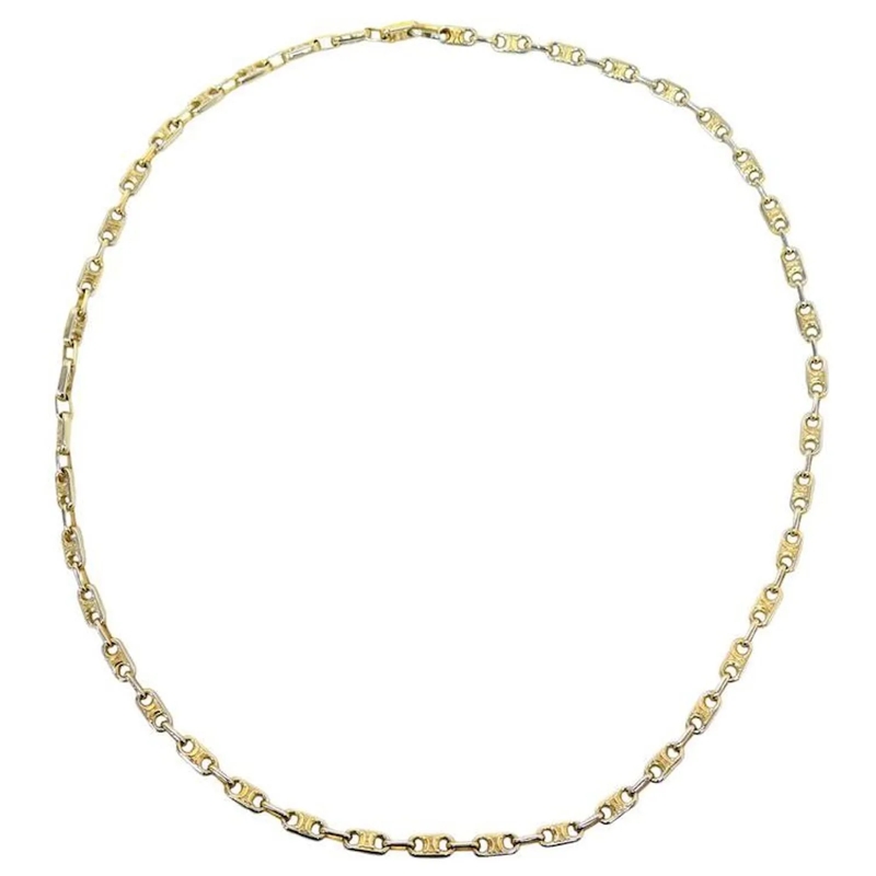 Celine Mittellange Halskette VINTAGE CELINE TRIOMPHE SAUTOIR 100CM KAFFEEBOHNEN gold
