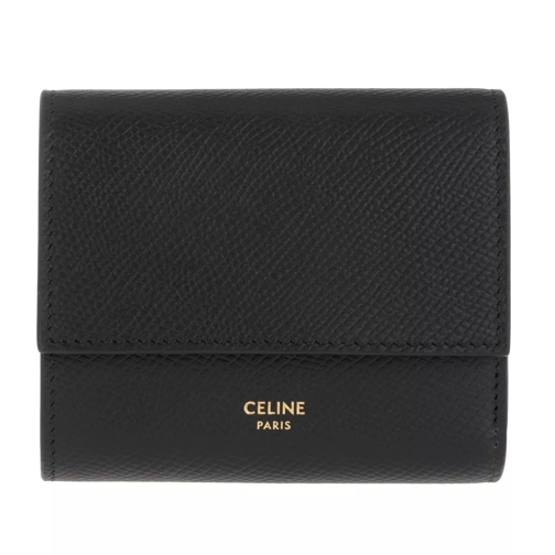 Celine Trifold Wallet Small Leather Black Tri-Fold Wallet