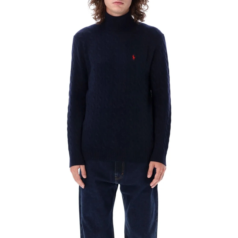 Polo Ralph Lauren Pullover Cable Knit High-Neck Sweater Black
