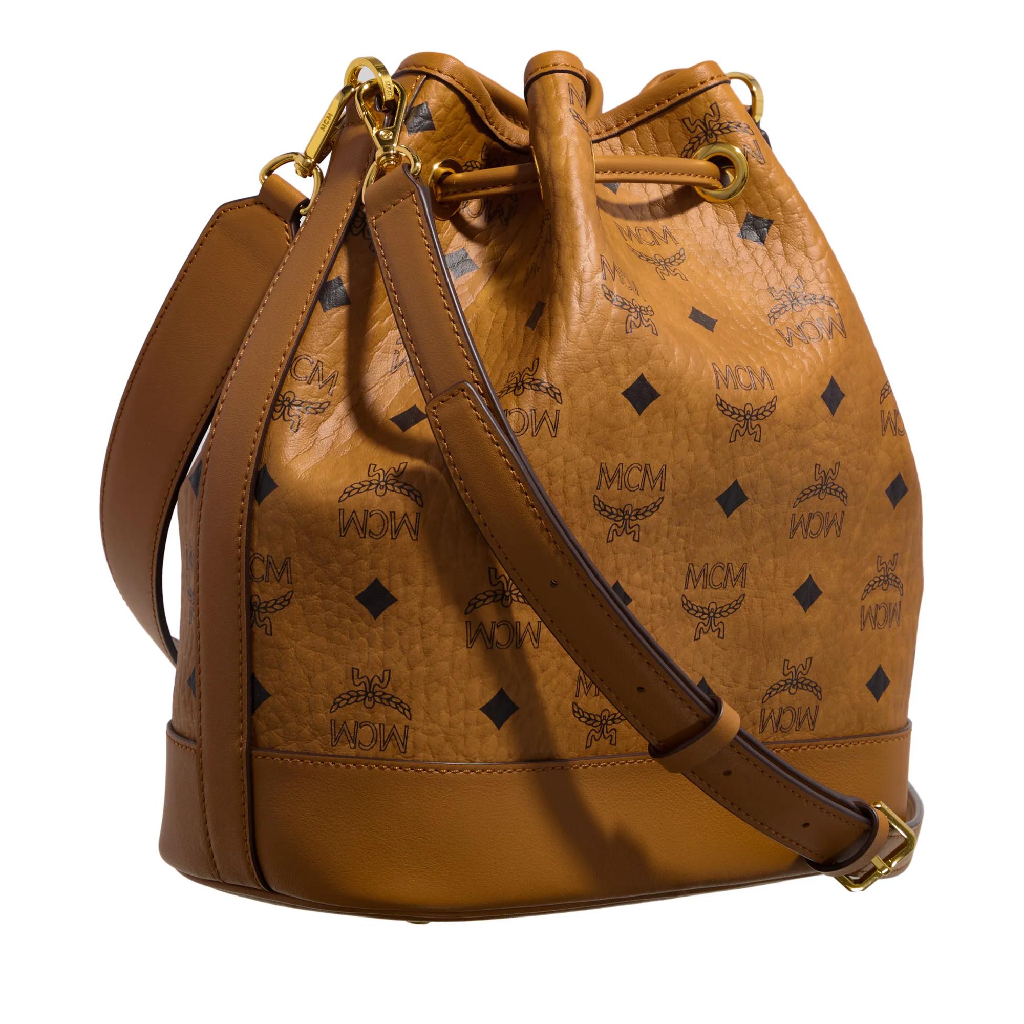 MCM Bucket bags Dessau Drawstring in cognac