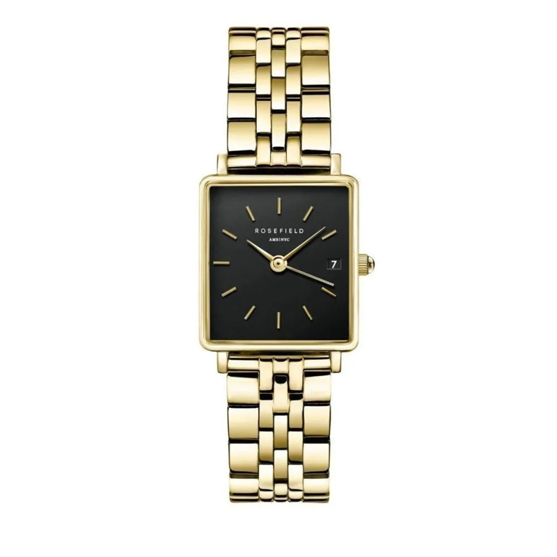 Rosefield Quarzuhr Damenuhr Boxy XS schwarz