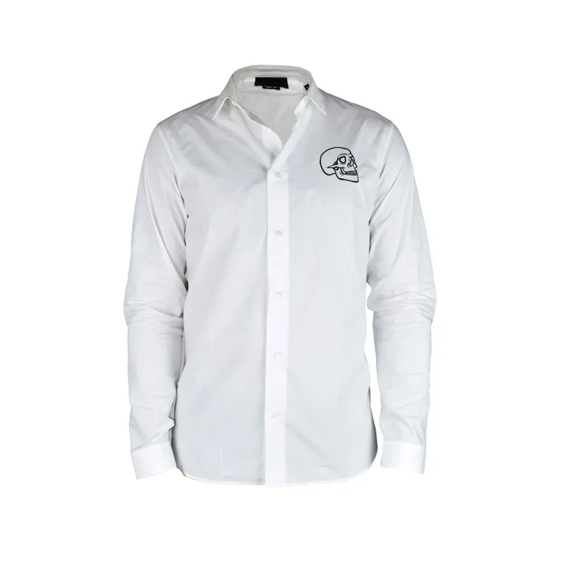 Philipp Plein Hemd Gold Cut Ls Skull Shirt White
