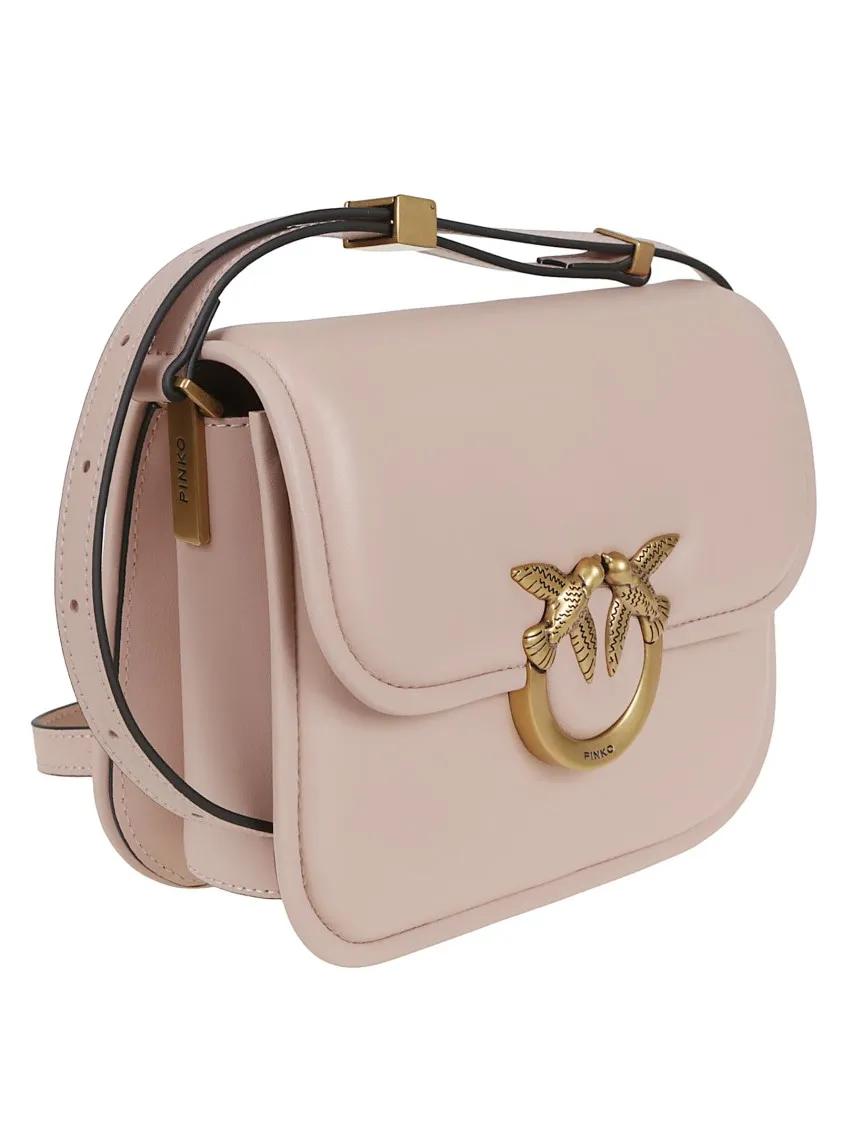 Pinko Hobo bags Love Bag In Smooth Calfskin With Adjustable Strap in beige