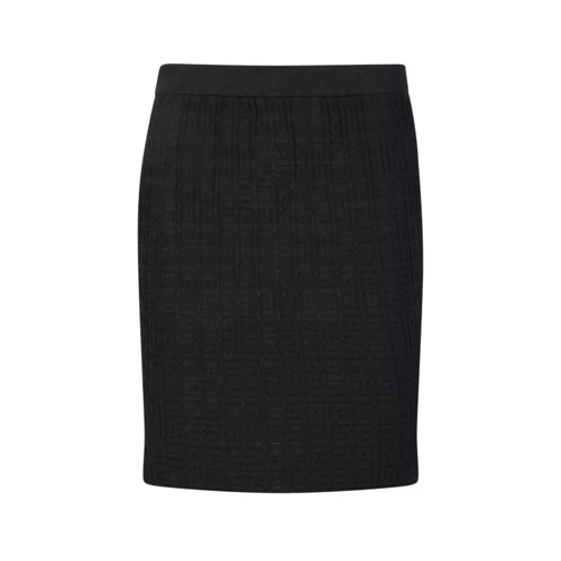 Givenchy Jacquard 4G Motif Straight Skirt Black 