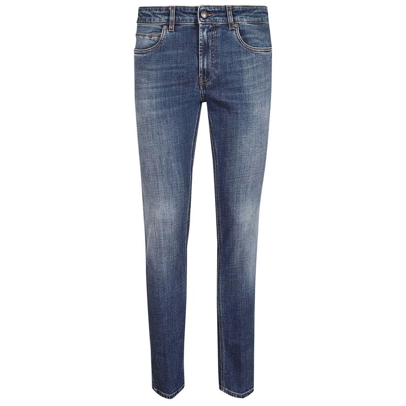 Fay Jeans Slim Fit Faded Wash Denim Jeans Blue