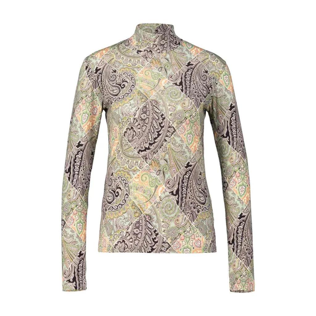 Etro - Langarm Shirt mit Paisley Print - Größe L - grün