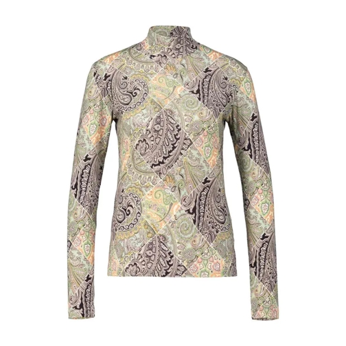 Etro Langarm Shirt mit Paisley Print Grün 