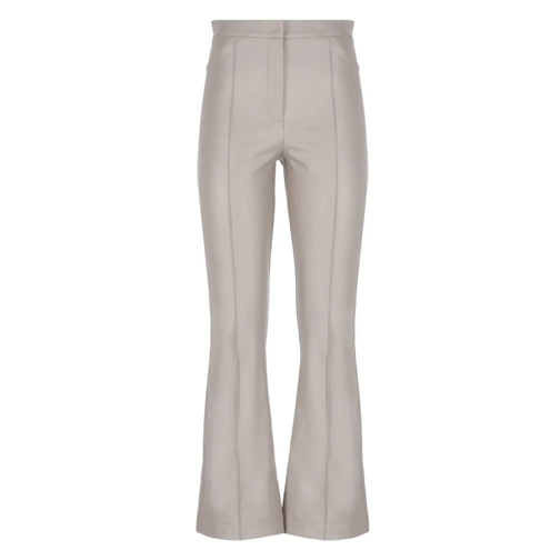 D. Exterior  Grey Synthetic Leather Trousers Grey