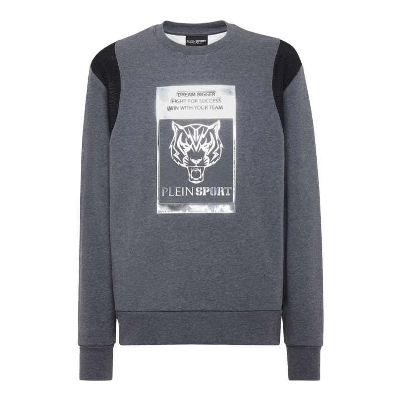 Plein Sport Top Sweatshirt Tiger dunkel-grau