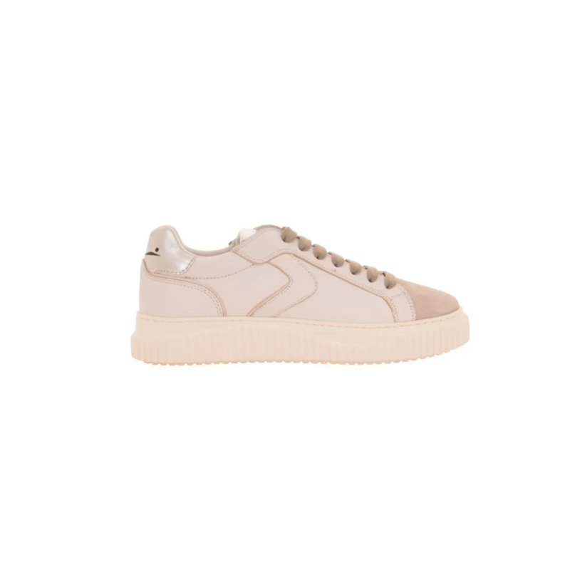 Voile Blanche Lage-top sneaker Soft Calfskin Sneakers With Personalized Patch Neutrals