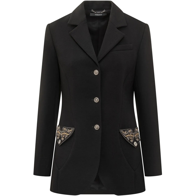 Versace Blazer Versace Blazer con Dettagli Gioiello schwarz