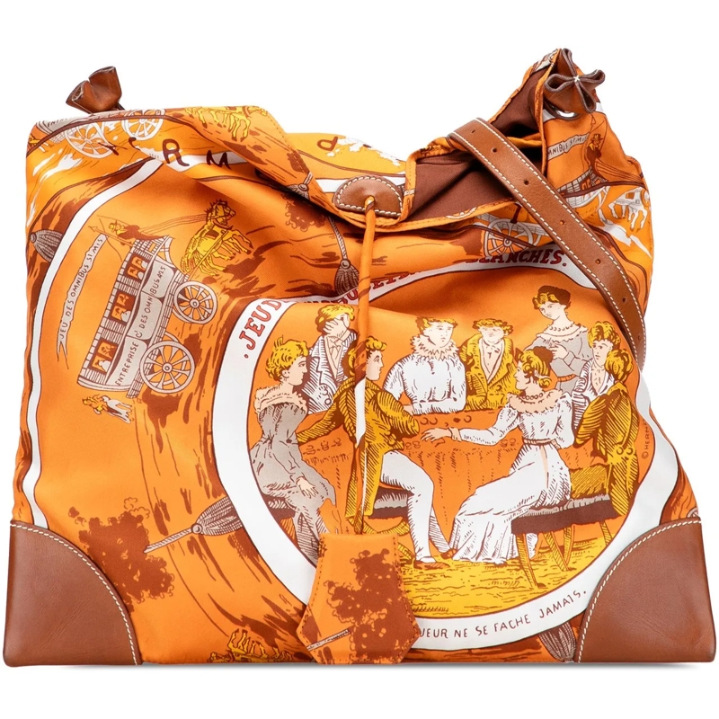 Hermès Schultertasche Jeu des Omnibus et Dames Blanches Silky Pop Crossb orange