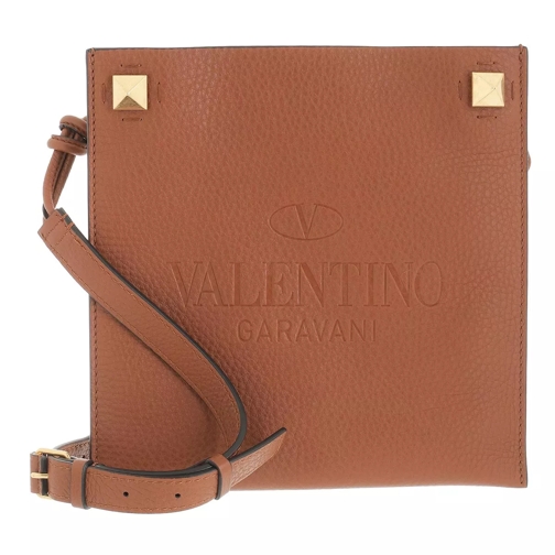 Valentino Garavani Logo Crossbody Bag Leather Brown Crossbody Bag