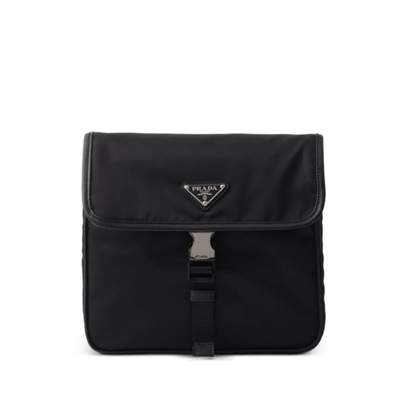 Prada Schultertasche Re-Nylon And Saffiano Leather Shoulder Bag Black