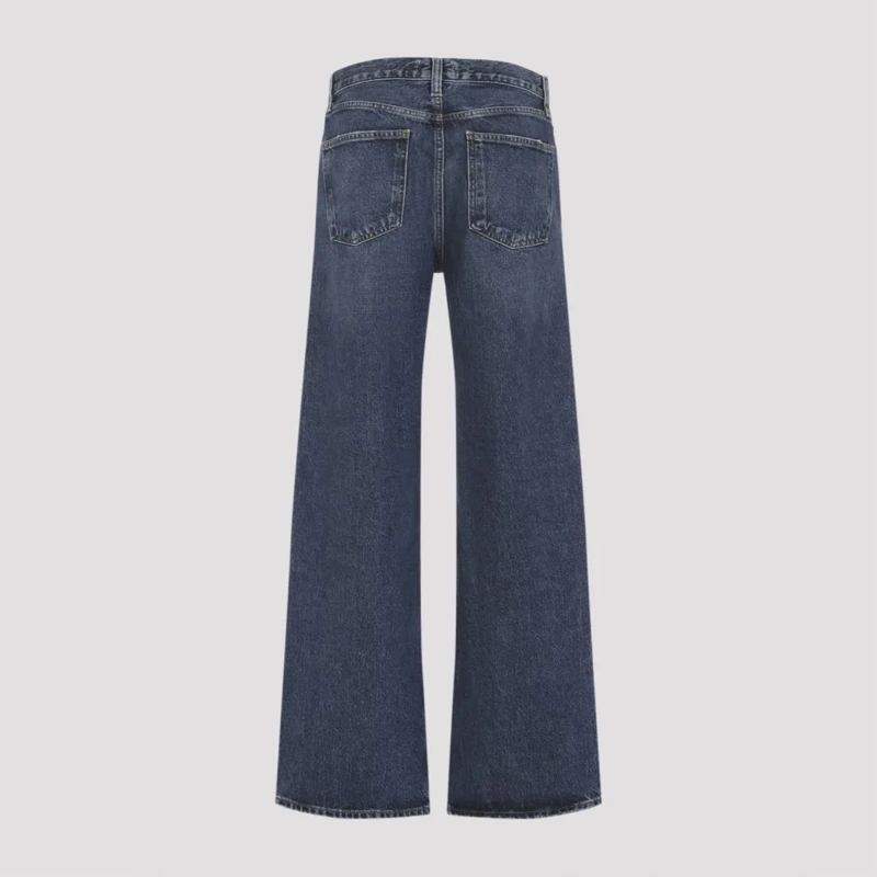 Agolde Jeans Flared Blue Denim Jeans With Classic Five-Pocket D Blue
