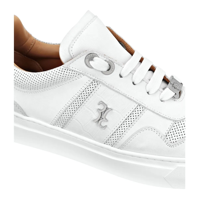 BILLIONAIRE Low-Top-Sneaker Low-Top Turnschuhe Crocco Print weiss(Image 4)
