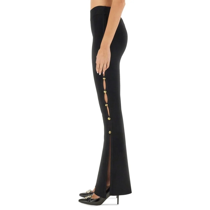 パンツ VERSACE Cut-out pants Black  10180211A12258 Versace Jeans Couture Cut Out Pants Black