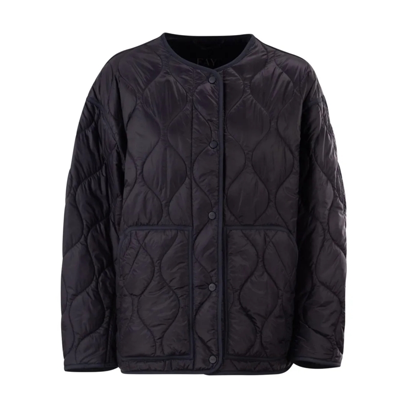Fay  Technical Fabric Jacket With Onion Quilting Black