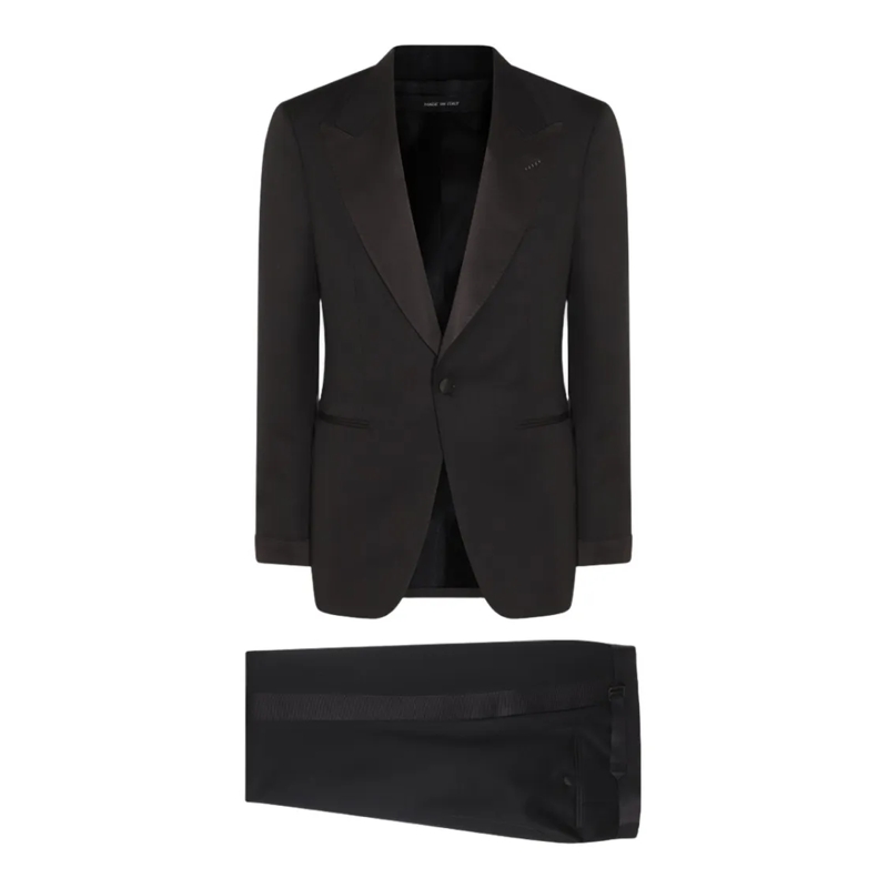 Tom Ford Blazer Tailored Black Tuxedo Jacket And Trousers Set Black