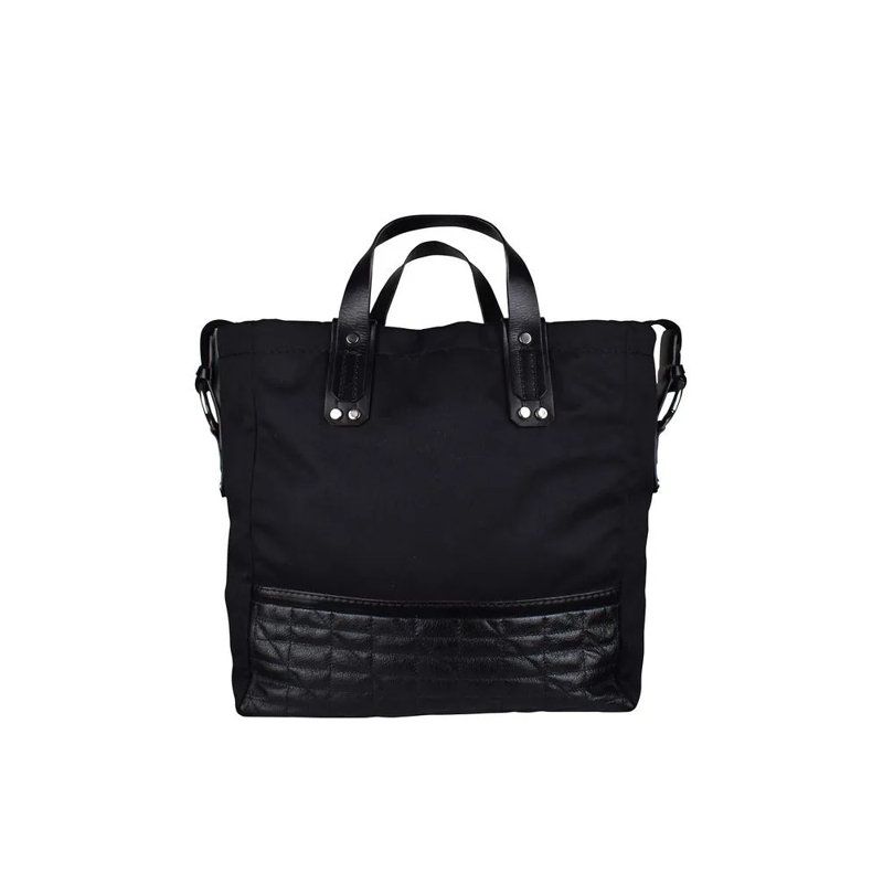 COSTUME NATIONAL Tote Black Nylon Tote Bag With Leather Accents Black