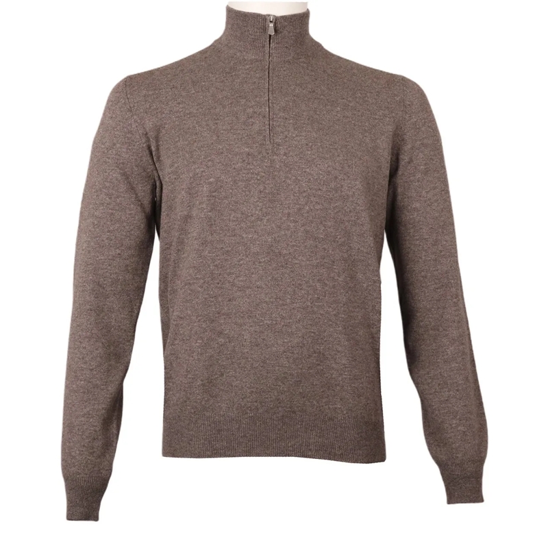 Gran Sasso Pullover Half zip trui taupe taupe