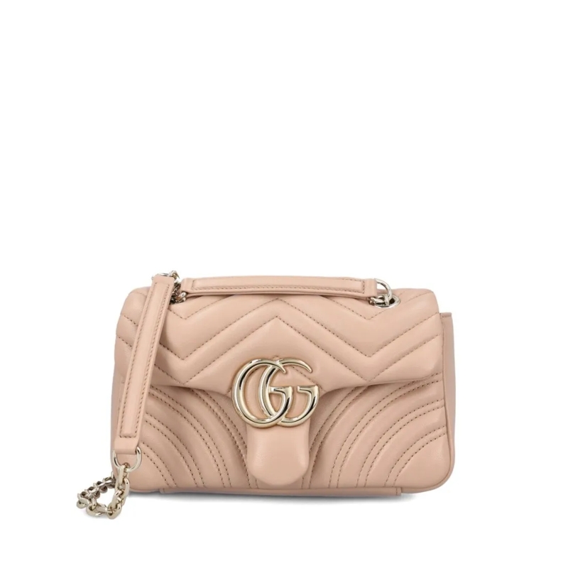 Gucci Schultertasche Chevron-Pattern Lamb Leather Handbag Pink