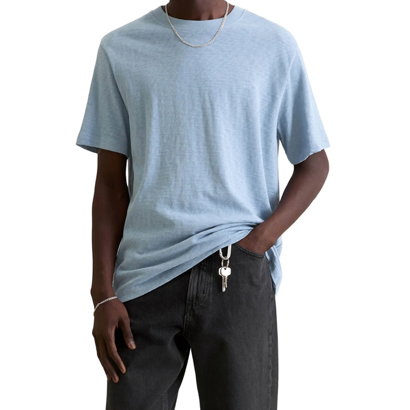 Marc O´Polo Hemd T-Shirt, SSL, Logo Print, Reg 1er Pack hellblau(Image 2)