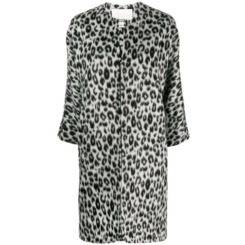 Isabel Marant  Leopard-Print Zip-Up Coat Grey