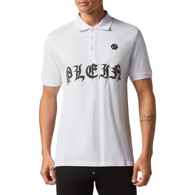 Philipp Plein Top Poloshirt Gothic Plein weiss(Image 3)
