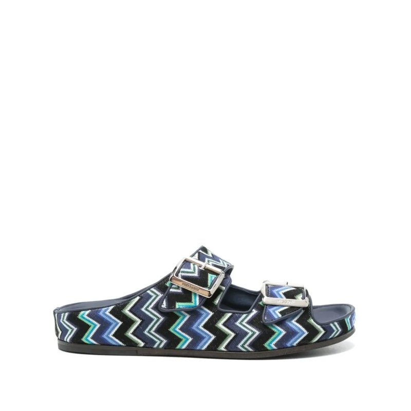 Missoni Loafer Men's Sandal With Distinctive Cross-Strap Design Grey
