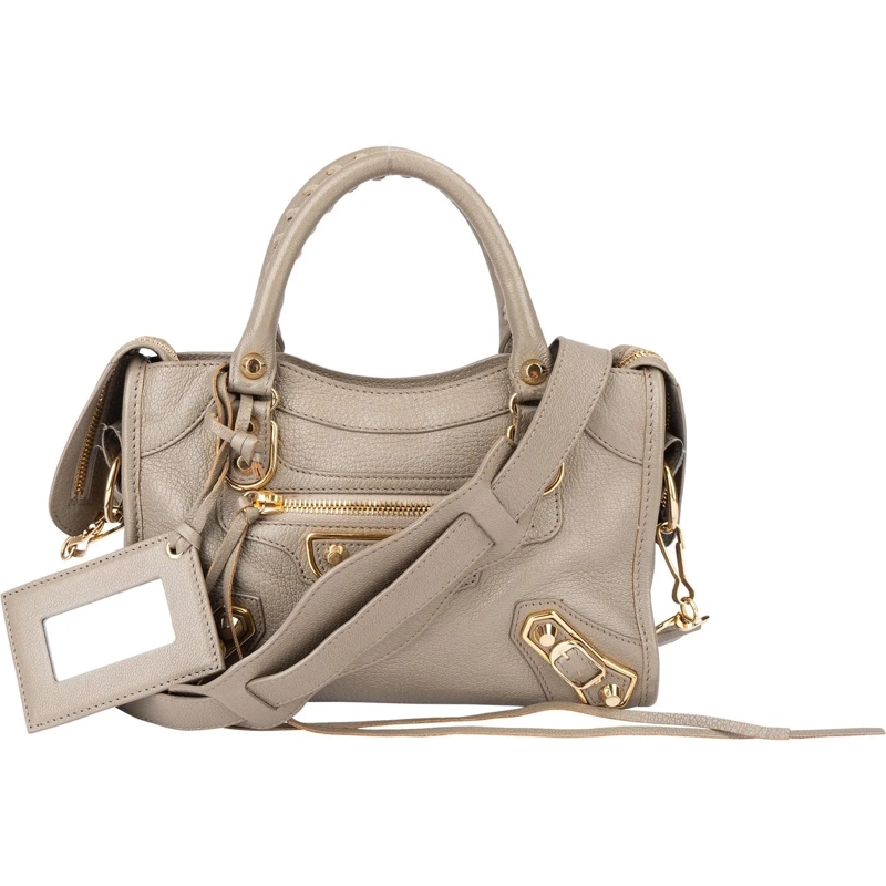 Balenciaga Schultertasche Balenciaga Grey Leather Mini City Handbag mehrfarbig