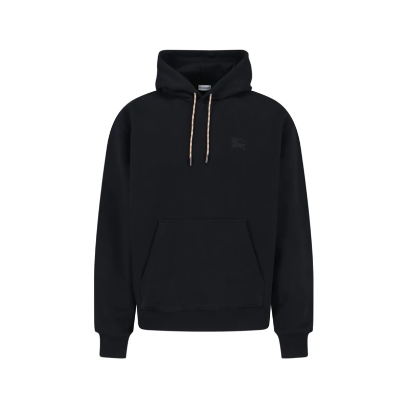 Burberry  "Reilly Chk Pch" Hooded Sweatshirt In Black Cotton Black