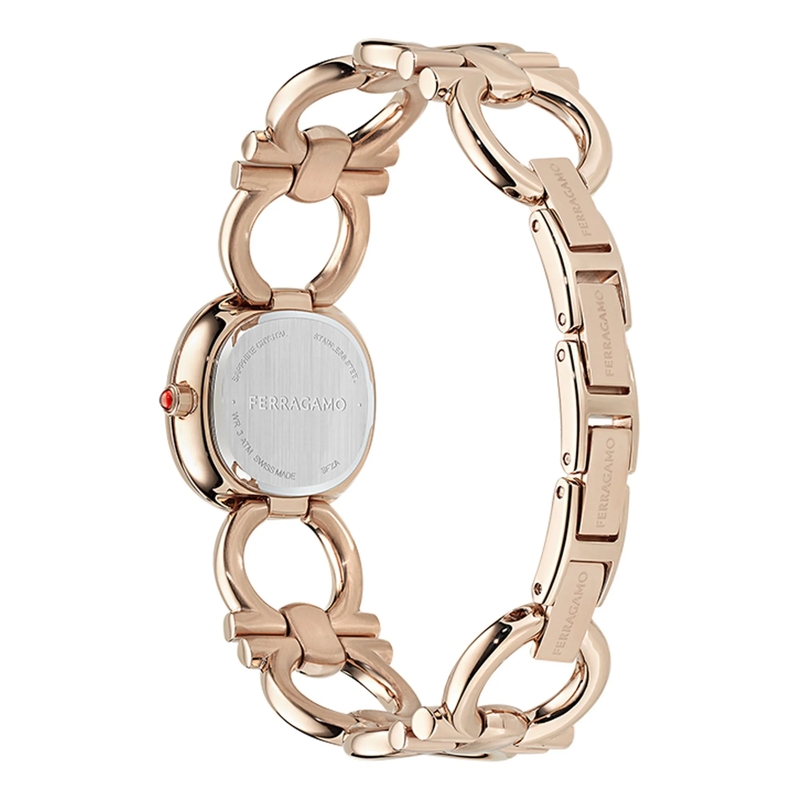 Salvatore Ferragamo Quarzuhr Analoge Quarzuhr Za-Double Gancini Jewel-F rosa(Image 3)