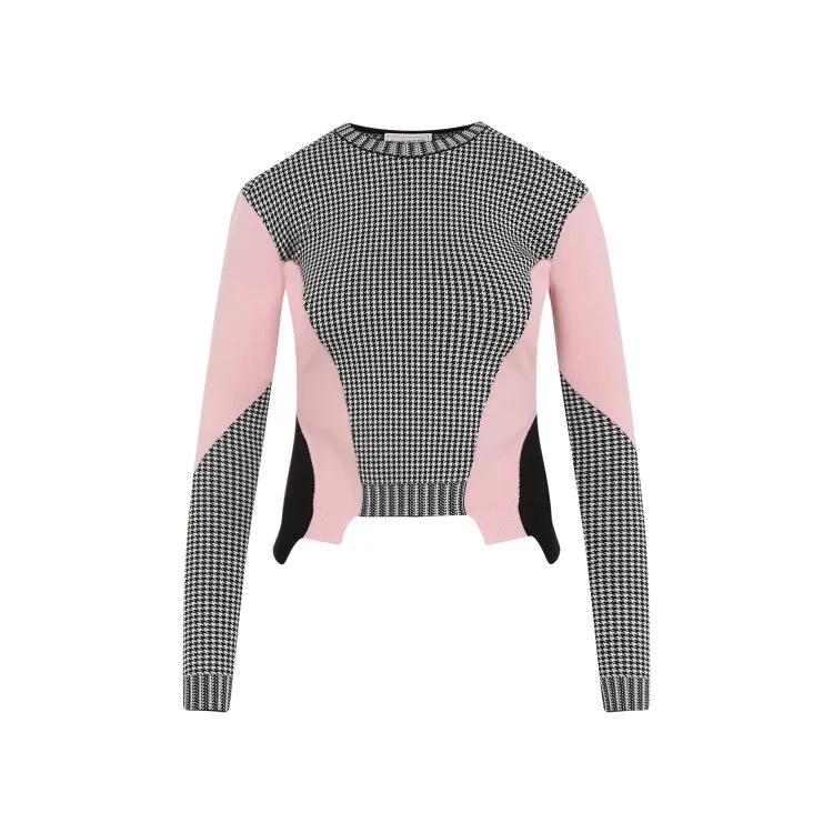 Alexander McQueen - Houndstooth Wool Pullover - Größe XS - grau