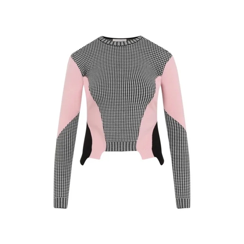 Alexander McQueen Houndstooth Wool Pullover Grey 