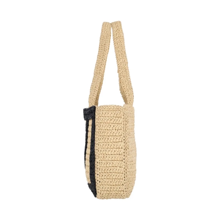 トートバッグ Valentino Garavani Woven Beige Tote Bag With Prominent Vlogo Valentino Garavani Woven Beige Tote Bag With Prominent Vlogo