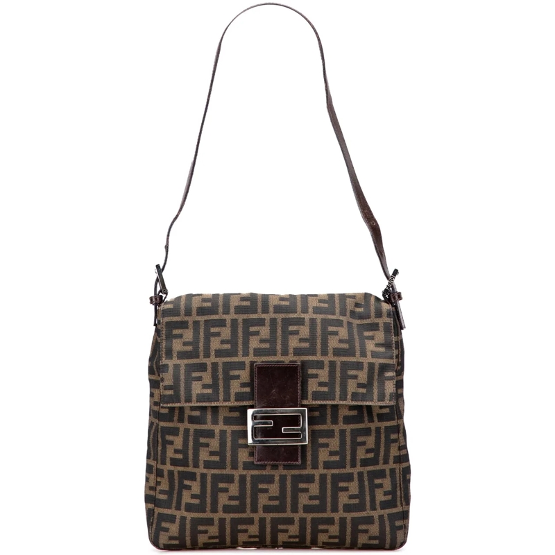 Fendi Schultertasche Zucca Canvas Shoulder Bag braun