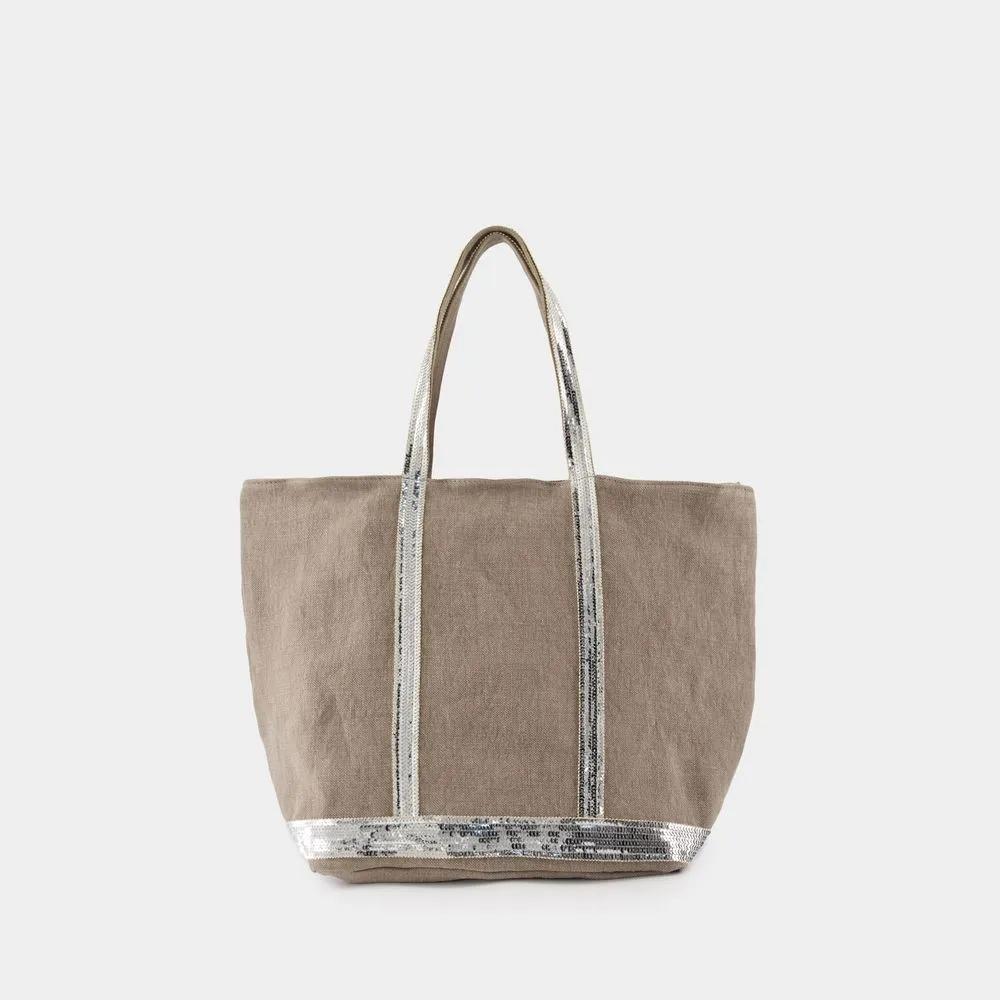 Vanessa Bruno Totes & shoppers Cabas L Shopper Bag Linen Grey in bruin