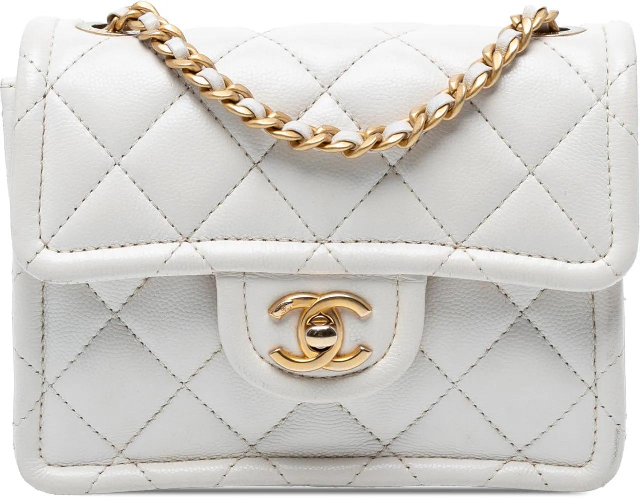 Chanel Hobo Bags - Mini Quilted Caviar Sweet Classic Flap - Gr. unisize - in Weiß - für Damen