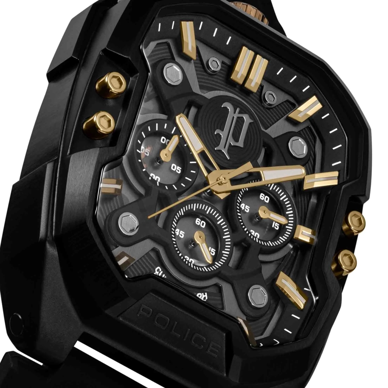 Police Automatikuhr Quarzuhr Bullhead schwarz(Image 3)