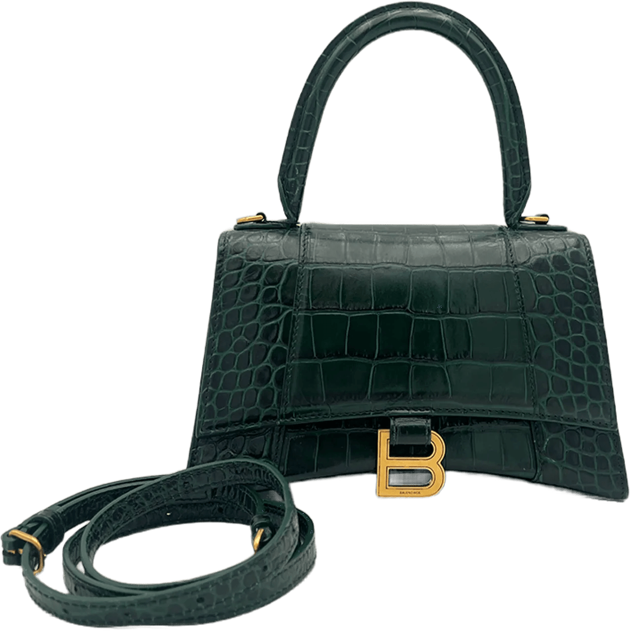 Thumbnail - Balenciaga Crossbody Bags - Balenciaga Hourglass - Green Croc - Gr. unisize - in Grün - für Damen