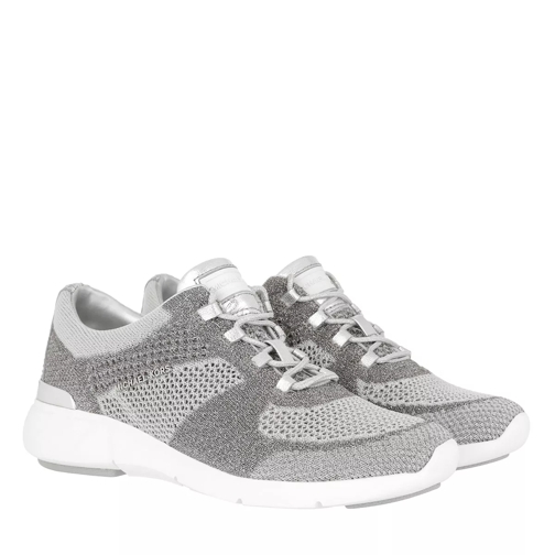 MICHAEL Michael Kors Skyler Trainer Metallic Fabric Sneaker Silver/Optic White Low-Top Sneaker