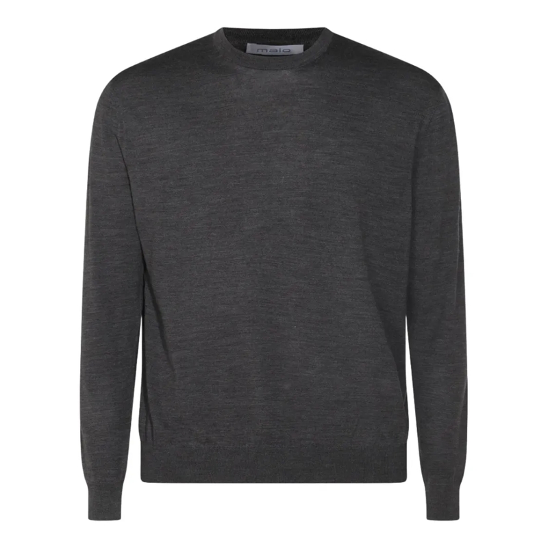 Malo Trui Classic Long-Sleeve Crew Neck Sweater Black