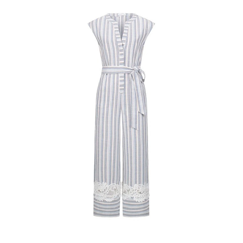 Claire Luise Jumpsuit Gestreifter Jumpsuit blau