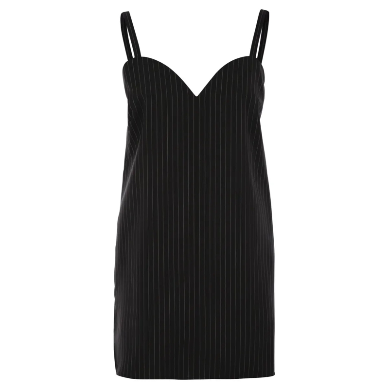 Max Mara Mini-jurk Elam - Pinstripe Wool Cloth Dress Black