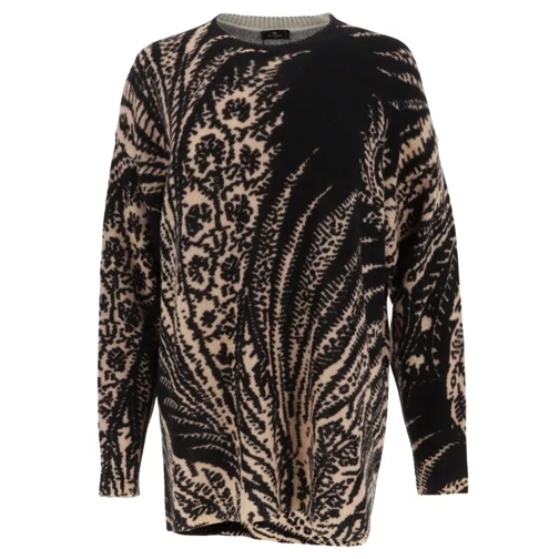 Etro Wool Printed Sweater Black Maglione di lana