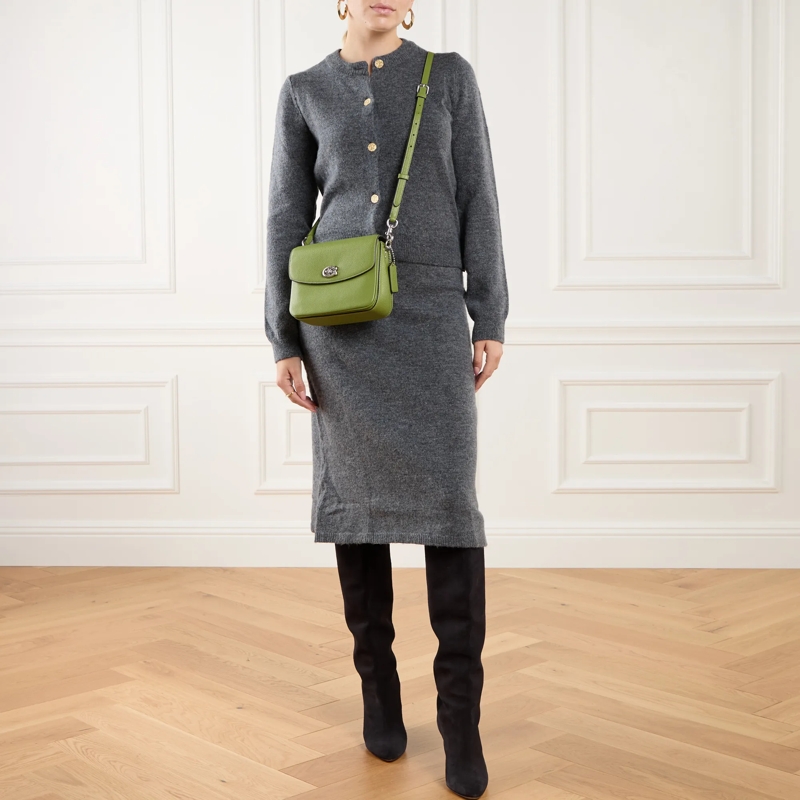 Coach Crossbody Bag Polished Pebbled Leather Cassie Crossbody 19 Dark Lime(Image 3)